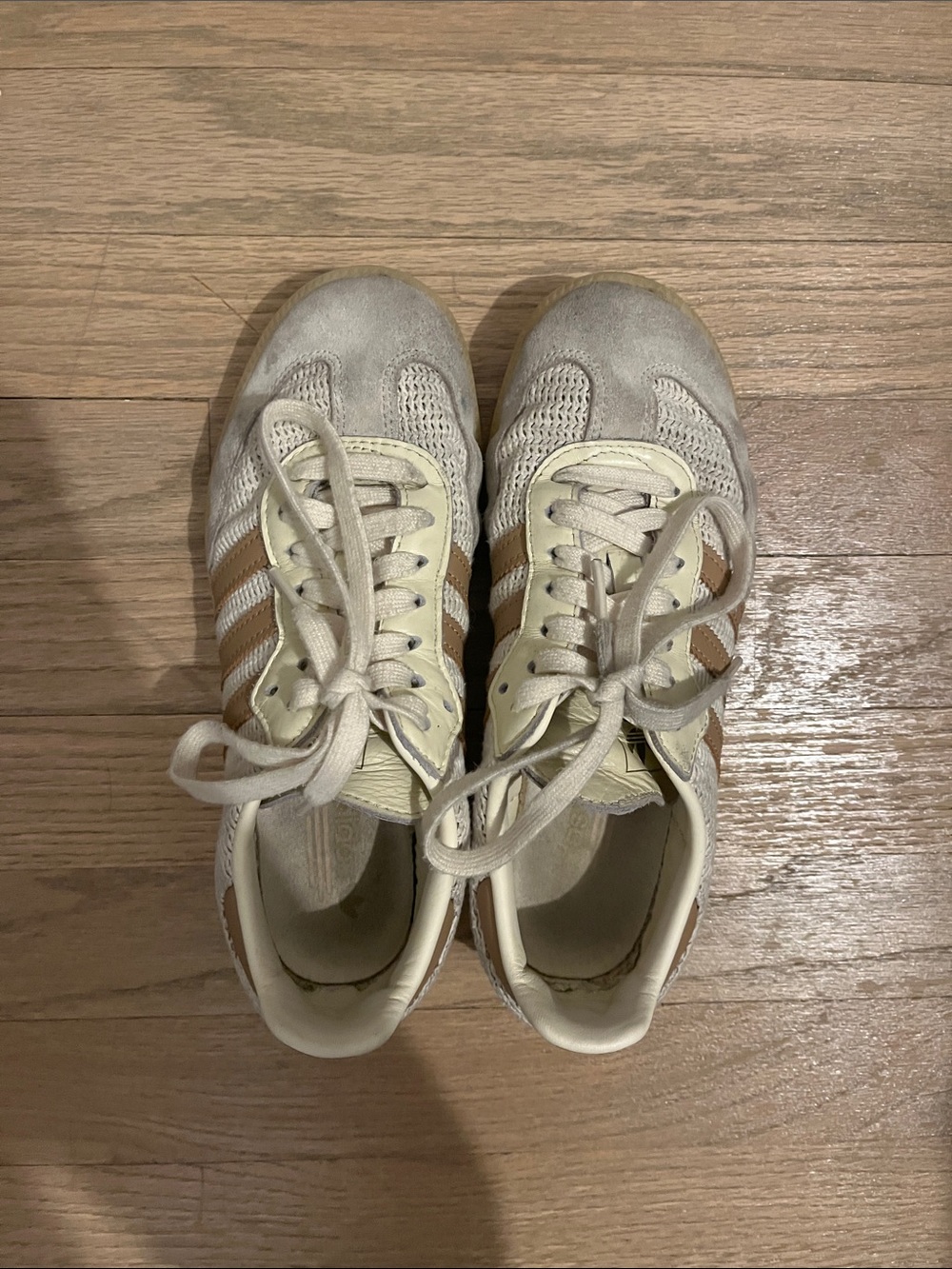 adidas Cream and Tan Classic Lace-Up Sneakers